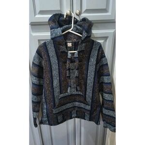 Vintage Earthbound Trading Company Size Medium Baja Hoodie Mexican Jacket